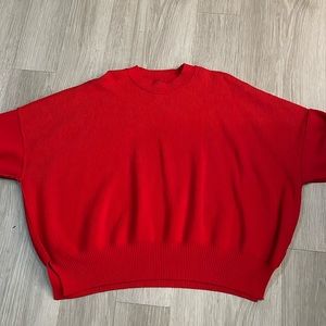 Free people red oversized sweater